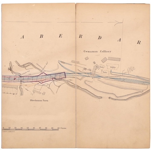 136 - A set of plans for the GWR Vale of Neath route, Dare and Aman and Bwllfa Dare Branches, 1890. A sing... 