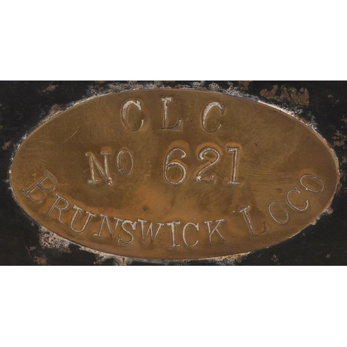 157 - A Cheshire Lines Committee locomotive headlamp, the side stamped CLC, also FP-M3, and a brass plate ... 