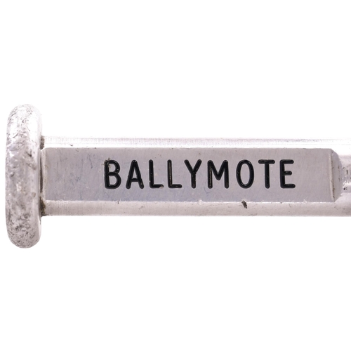 64 - A Railway Signal Company miniature staff, SLIGO-BALLYMOTE, (alloy), from the Midland Great Western R... 