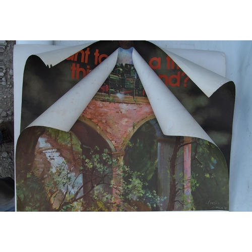 581 - British Railway posters, Talyllyn Railway (Cuneo) full pictorial poster, same but with blank lower p... 