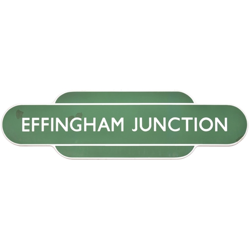 132 - A BR(S) totem sign, EFFINGHAM JUNCTION, (f/f), from the Surbiton to Guildford route, the junction fo... 