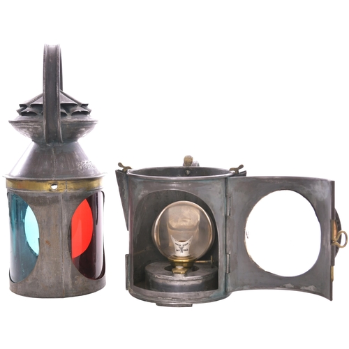 150 - A GNR three aspect handlamp with brass plate, NOTTINGHAM, No 3, the top and body stamped 3553, GNR a... 