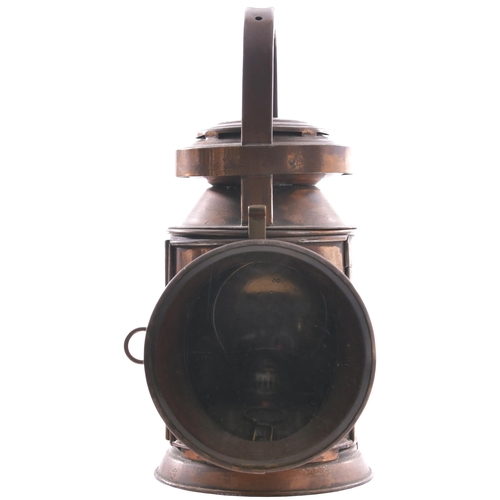 182 - A Caledonian Railway three aspect handlamp with brass plate, CAMNO GATES, ALYTH JCT, from the Perth ... 