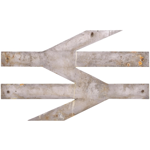 69 - A British Rail double arrows emblem, cast aluminium, 27½