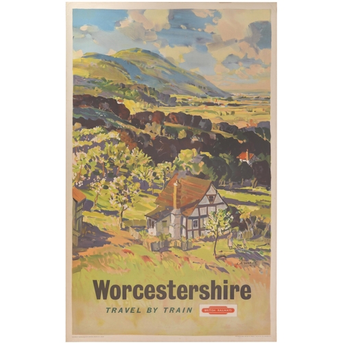 74 - A BR(W) double royal poster, WORCESTERSHIRE, by L A Wilcox, a panoramic view across the county. Roll... 