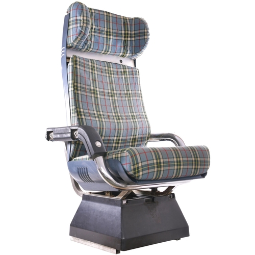 66 - A first class carriage seat from the Advanced Passenger Train, a single seat from the 2+1 layout. Ta... 