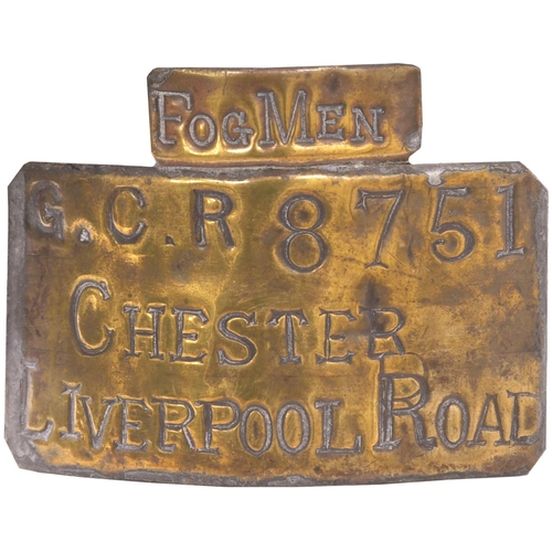 77 - A Great Central Railway three aspect handlamp with brass plate GCR, 8751 CHESTER, LIVERPOOL ROAD, FO... 