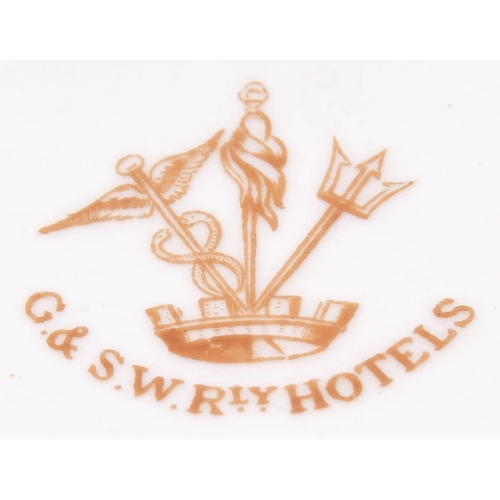 94 - A Glasgow and South Western Railway Hotels oval plate, by Dunn Bennett, 10½