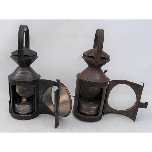 31 - North Eastern Railways handlamps, both 3 aspect, different patterns, both complete. (2) (Postage Ban... 