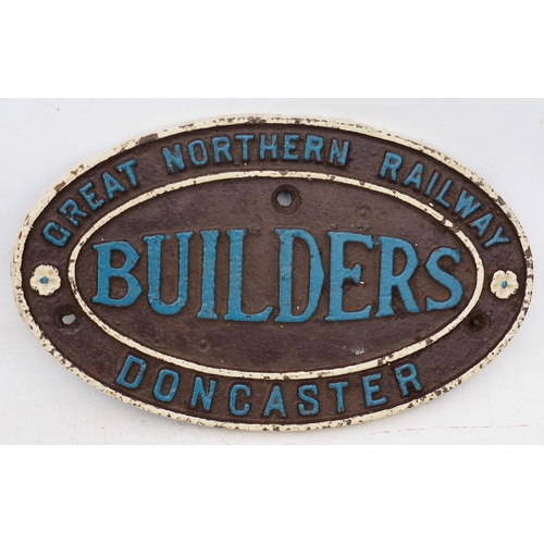 45 - Great Northern Railway C/I wagon plate, Doncaster, re-painted front. (Postage Band: N/A)
