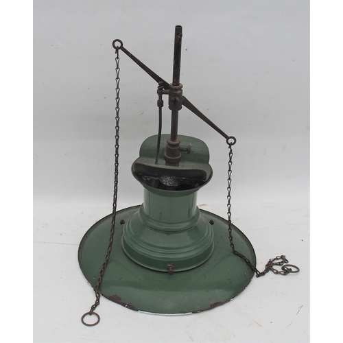 494 - Sugg hanging gas lamp with operating chains but no globe. (Postage Band: N/A)