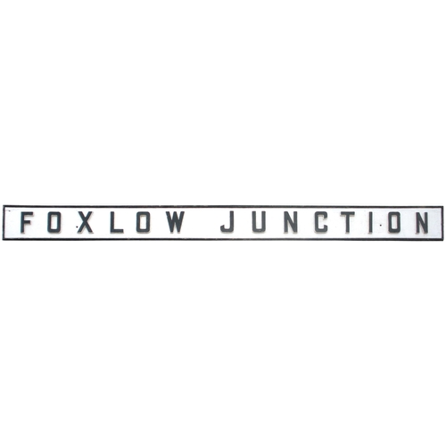 108 - A signal box nameboard, FOXLOW JUNCTION, situated north of Barrow Hill on the Chesterfield to Rother... 