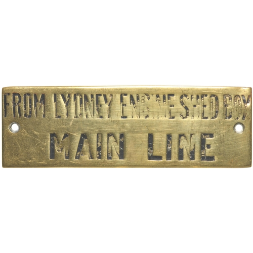 110 - A GWR signal box shelf plate, FROM LYDNEY ENGINE SHED BOX, MAIN LINE, from the Gloucester to Severn ... 