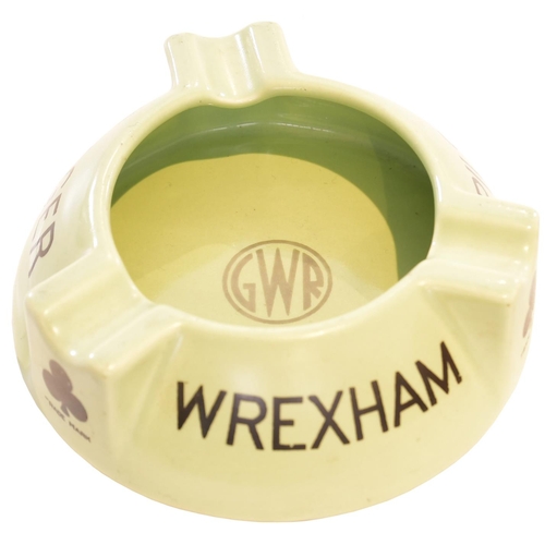 113 - A GWR ashtray, WREXHAM PILSNER LAGER, with the GWR roundel in the centre, by Royal Doulton. Lime gre... 