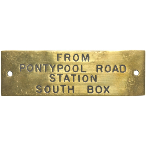 114 - A GWR signal box shelf plate, FROM PONTYPOOL ROAD STATION SOUTH BOX, from the Newport to Hereford ro... 