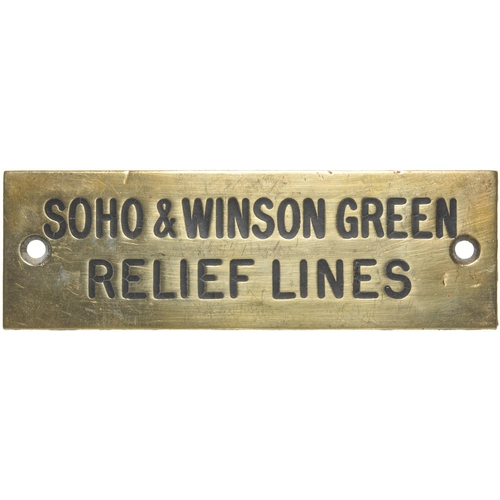 126 - A GWR signal box shelf plate, SOHO & WINSON GREEN RELIEF LINES, from the Birmingham Snow Hill to Wol... 