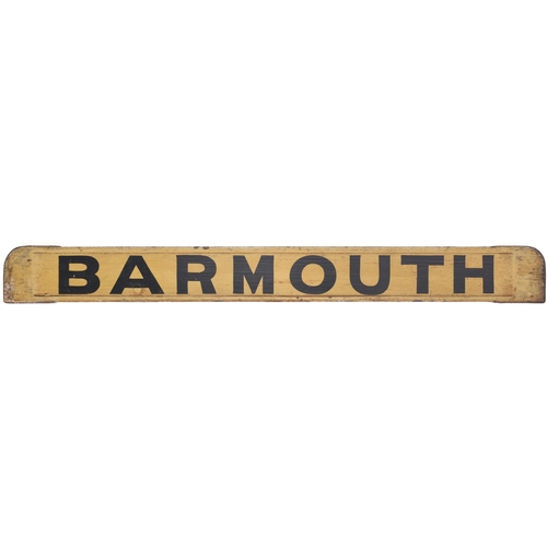 145 - A GWR carriage board, BARMOUTH-DOLGELLY, used on local services on the cross country route to Ruabon... 