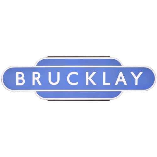 167 - A BR(Sc) totem sign, BRUCKLAY, (h/f), from the GNSR Fraserburgh branch which closed to passengers in... 