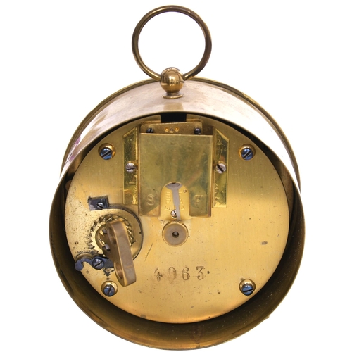 179 - A GWR  drum clock by Kay and Co, Paris, the face marked with the company initials, the case, movemen... 