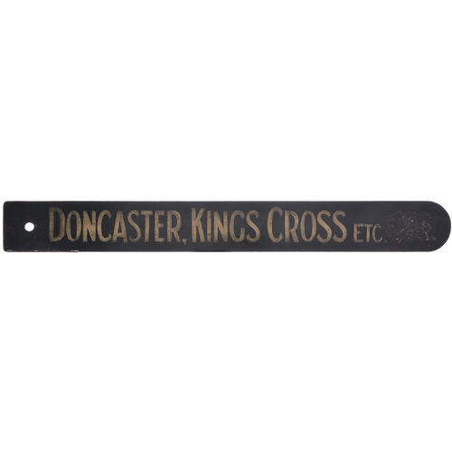 188 - A fingerboard, DONCASTER, KINGS CROSS, etc, with pointing hand, painted wood, steel end, length 42