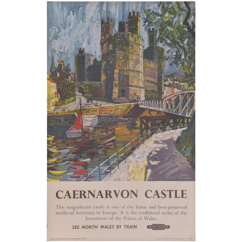 198 - A BR(M) double royal poster, CAERNARVON CASTLE, by Hugh Chevins. Rolled, a small repair to the top l... 