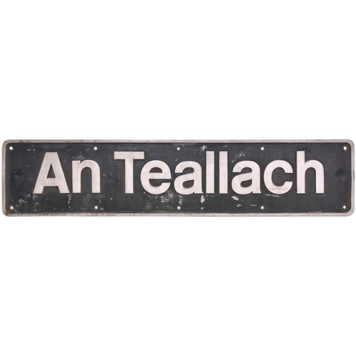 82 - A nameplate, AN TEALLACH, from a BR Class 60 diesel electric No 60091 built by Brush, Works No 993, ... 