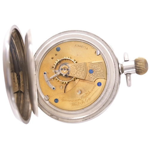 138 - A South Eastern and Chatham Railway pocket watch, by the American Waltham Watch Co. The back of the ... 