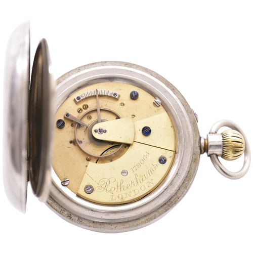 187 - An LNWR pocket watch, by Rotherhams, the face marked with the company initials, the back of the oute... 