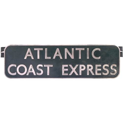 69 - A BR(S) locomotive headboard, ATLANTIC COAST EXPRESS, carried on the principal service from Waterloo... 