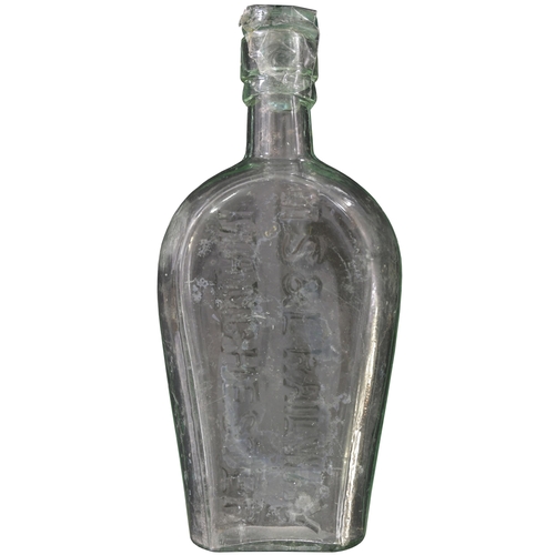 12 - Whisky flask, MS&L RAILWAY, MANCHESTER, aqua, 6½