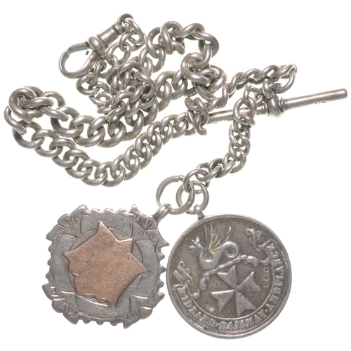 26 - Midland Railway First Aid medallion, Arthur Gregory, Tapton Jn, Sept 11th 1906, hallmarked silver, w... 