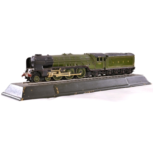 28 - Die cast model (paperweight), LNER, 155, Borderer, brass with integral stand, overall 11