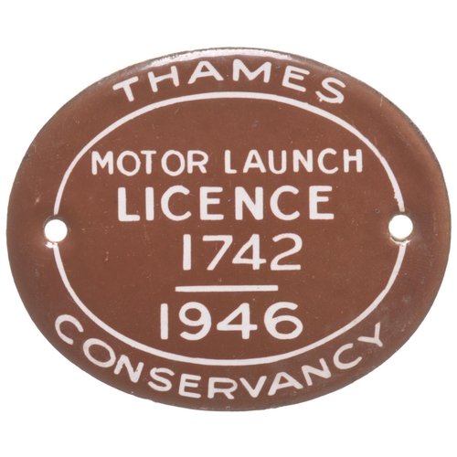 4 - Thames Conservancy boat registration plates, enamel, 4