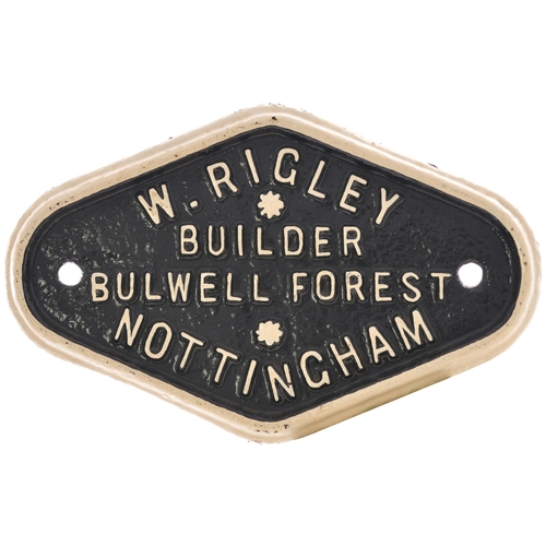 47 - Wagonplate, W. RIGLEY, BUILDER BULWELL FOREST, NOTTINGHAM, 9