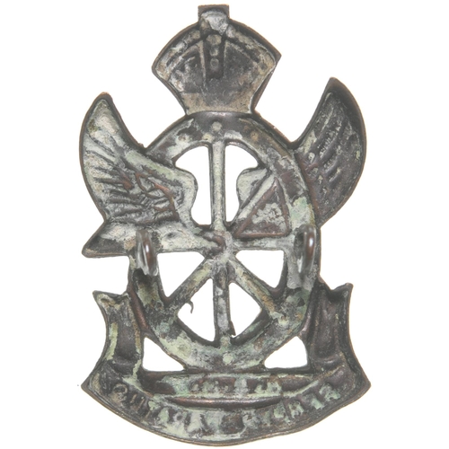 54 - Cap badge, SOUTH AFRICAN RAILWAYS & HARBOURS BRIGADE, brass. (Postage Band: A)