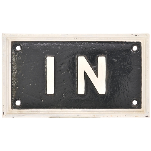 55 - GWR, IN and OUT plates, cast iron, each 8