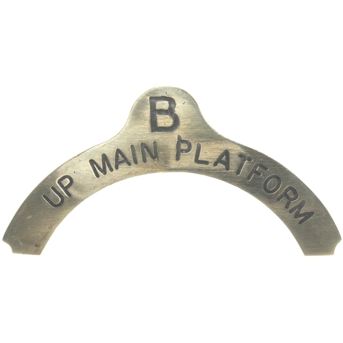 58 - LBSCR instrument plate, B, UP MAIN PLATFORM, brass 4¾