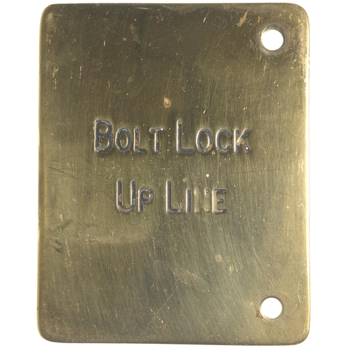 59 - Midland lever plates, BOLT LOCK, UP SIDINGS, SET BACK, SHUNTING LINE, etc., brass, 4