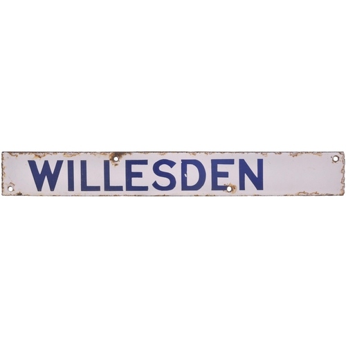 6 - SR destination plate, WILLESDEN, ex Brighton indicator, enamel, 12
