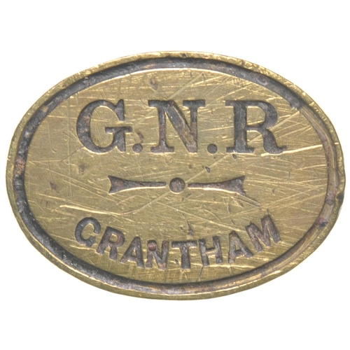 60 - Seal, GNR, GRANTHAM, brass, wooden handle. (Postage Band: A)