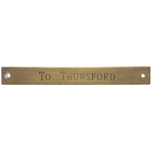 68 - M&GN instrument plate, TO THURSFORD, brass, 5