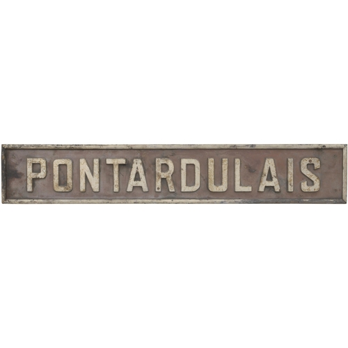 16 - A signal box nameboard, PONTARDULAIS, a box north west of Swansea at the southern end of the Central... 