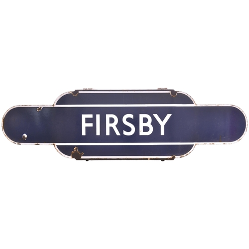 185 - A BR(E) totem sign, FIRSBY, (h/f), from the East Lincolnshire Line between Boston and Grimsby, junct... 