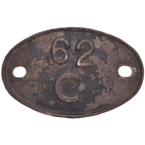 19 - A shedplate, 62C, Dunfermline (1948-September 1969).    Ex loco condition. (Postage Band: B)