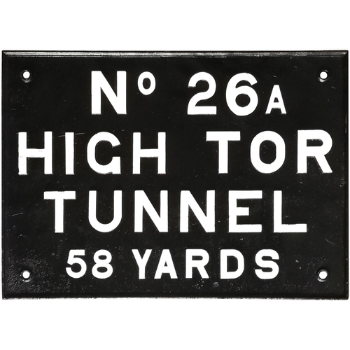 193 - A Midland Railway tunnel plate, 26A HIGH TOR TUNNEL 58 YDS, from one of the series of three tunnels ... 