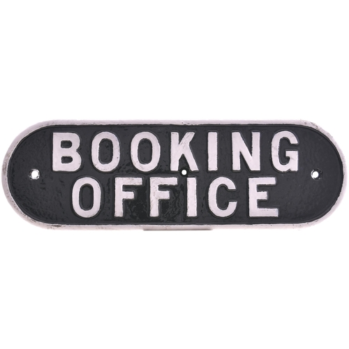 198 - An LNER doorplate, BOOKING OFFICE, cast iron, 14¾