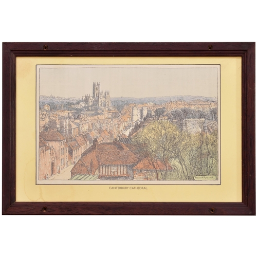36 - A carriage print, CANTERBURY CATHEDRAL, by Donald Maxwell, from the Southern Railway original series... 