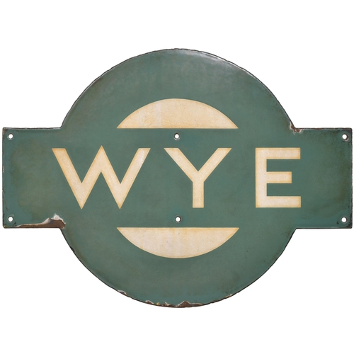4 - A Southern Railway target sign, WYE, from the Ashford to Canterbury route. Excellent colour and shin... 