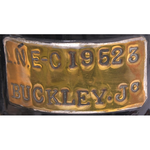 43 - An LNER (GC Pattern) handlamp, with brass plate LNE-C, BUCKLEY JC 19523, a station on the Wrexham, M... 