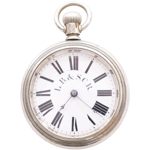 55 - An LBSCR pocket watch, the face marked with the company initials, the back engraved 365, the movemen... 